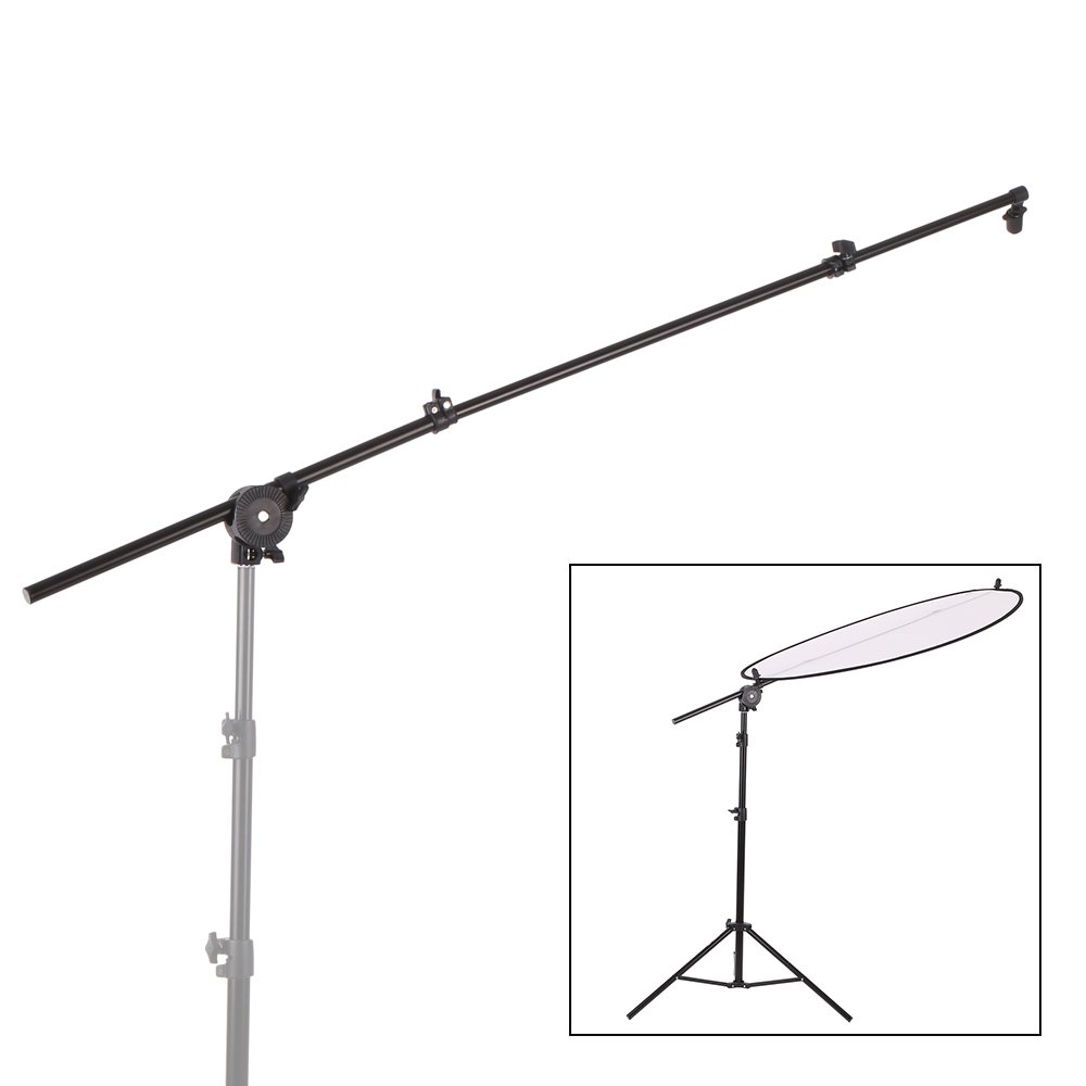 Wysuwany Uchwyt na Reflektor Photo Studio Lekki Podłokietnik do Profesjonalnej Fotografii z Elastycznym Zaciskiem Obrotowym na głowę, Stop Aluminium do Reflektorów i Dyfuzorów