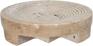 Marble Vanity Tray Table Trays Decorative Candles Perfume, Decorative Jewelry Dish for Small Items, Countertop Storage Organizer for Home Bathroom Kitchen(Round)