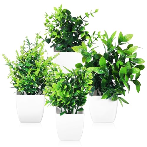 BESPORTBLE 4 Piezas De Plantas En Maceta Falsas Decoración De Plantas Verdes Artificiales para Jardín Decoración Colgante con Plantas Artificiales Verdes Plantas En Macetas De Imitación
