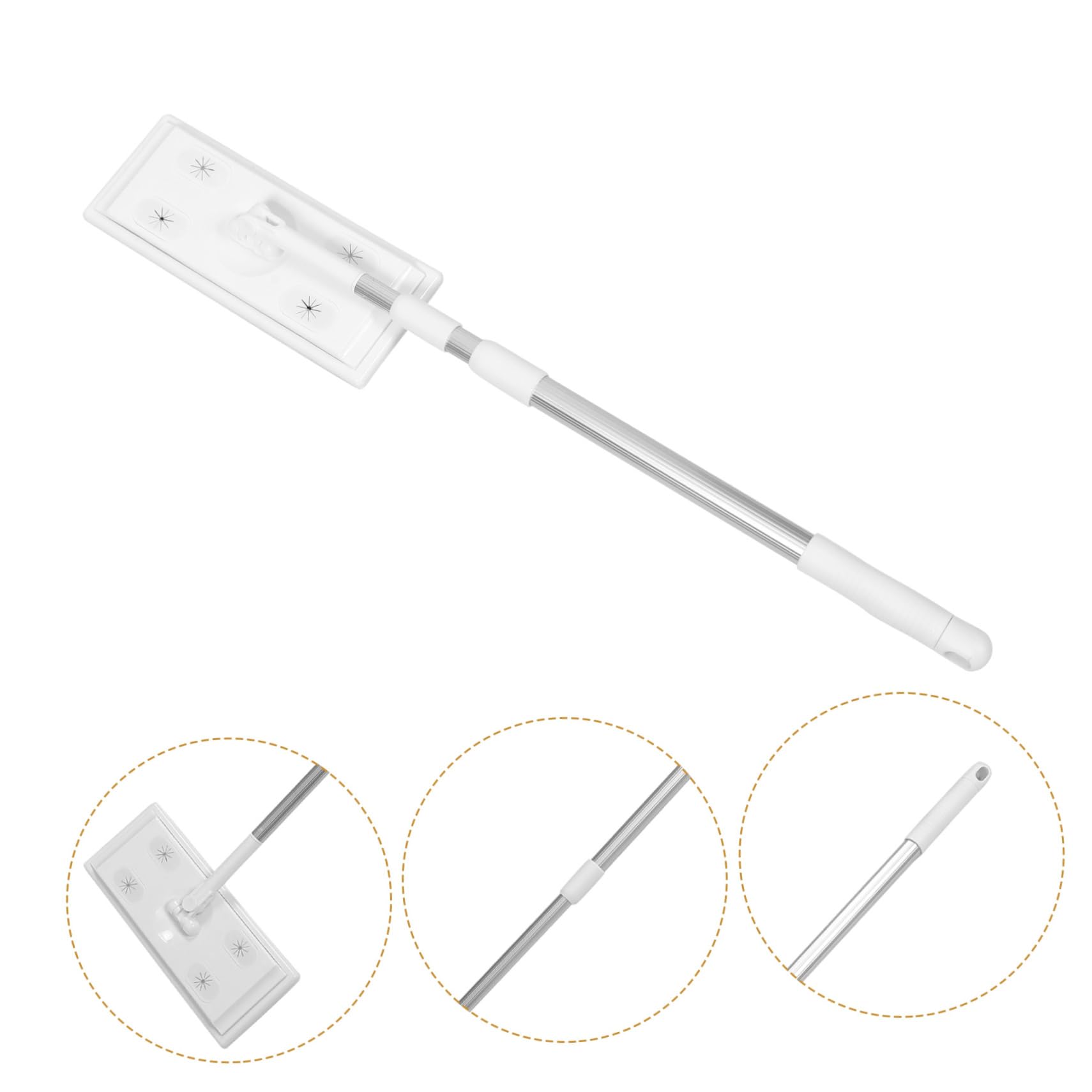 Yardwe Mopa Estática Extensible Mango Telescópico de 3 Secciones para Limpiar Suelos de Madera y Baldosas, Microfibra y Aleación de Aluminio, Adecuado para Uso Doméstico