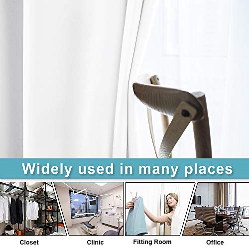 Image of RYB HOME White Curtains 84 inches Long Privacy Room Darkening Energy Saving Wall Partition Screens for Shared Bedroom Living Room Bedroom Kids Nursery, 1 Pc, Pure White, W 60 inch x L 84 inch