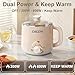 Dezin Electric Pot, 1.6L Ramen Cooker, Hot Pot Electric Stainless Steel, Multifunctional Cooker for Egg, Pasta, Soup, Porridge, Oatmeal with Temperature Control and Keep Warm Function