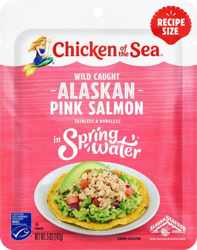 Image of Chicken of the Sea Pink Salmon, Wild-Caught, Skinless & Boneless, 5-Ounce Packet (Pack of 5)