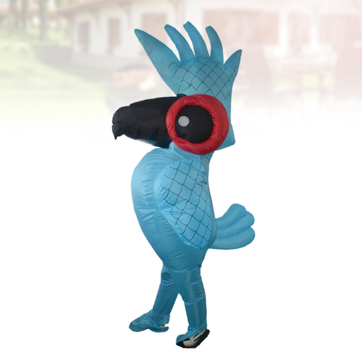 Yardwe Costume Gonfiabile Pappagallo per Festa Carnevale, Poliestere Blu
