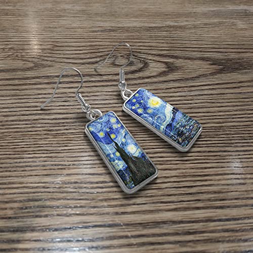 WIRESTER 5 Pairs Glass Rectangle Earrings Drop Dangle Earrings Fashion Jewelry Accessories For Women, Lovely Designs4