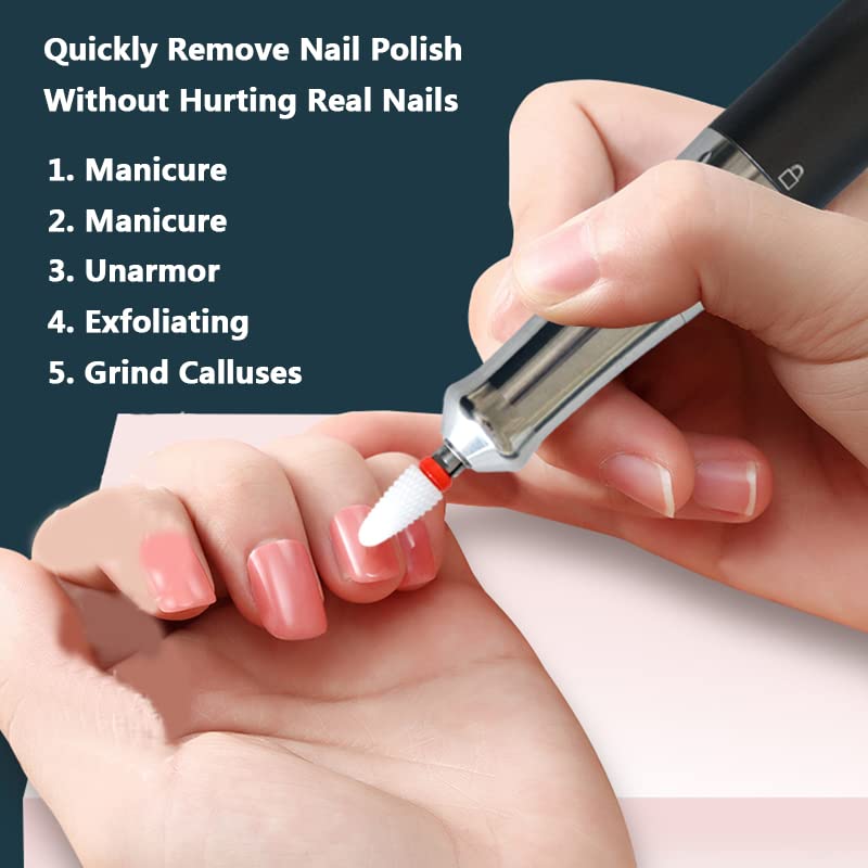 Wiertarka do paznokci 3500. 0PM. Wiertarka do manicure akumulatorów paznokci elektrycznych wiertło Przenośne narzędzia(Wit)