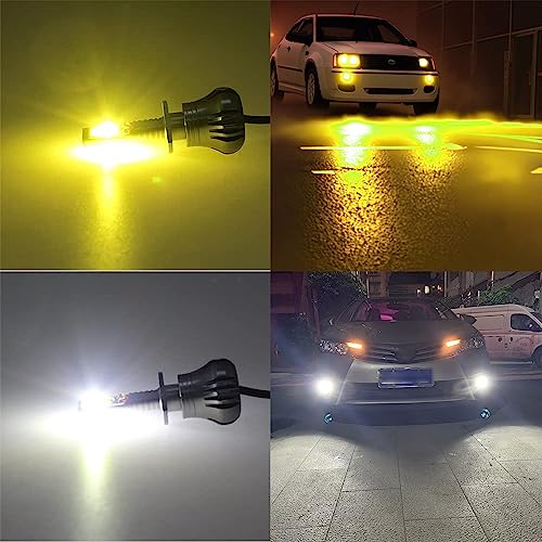 Bombillas LED H1 con luz estroboscópica blanca y amarilla miniatura 6