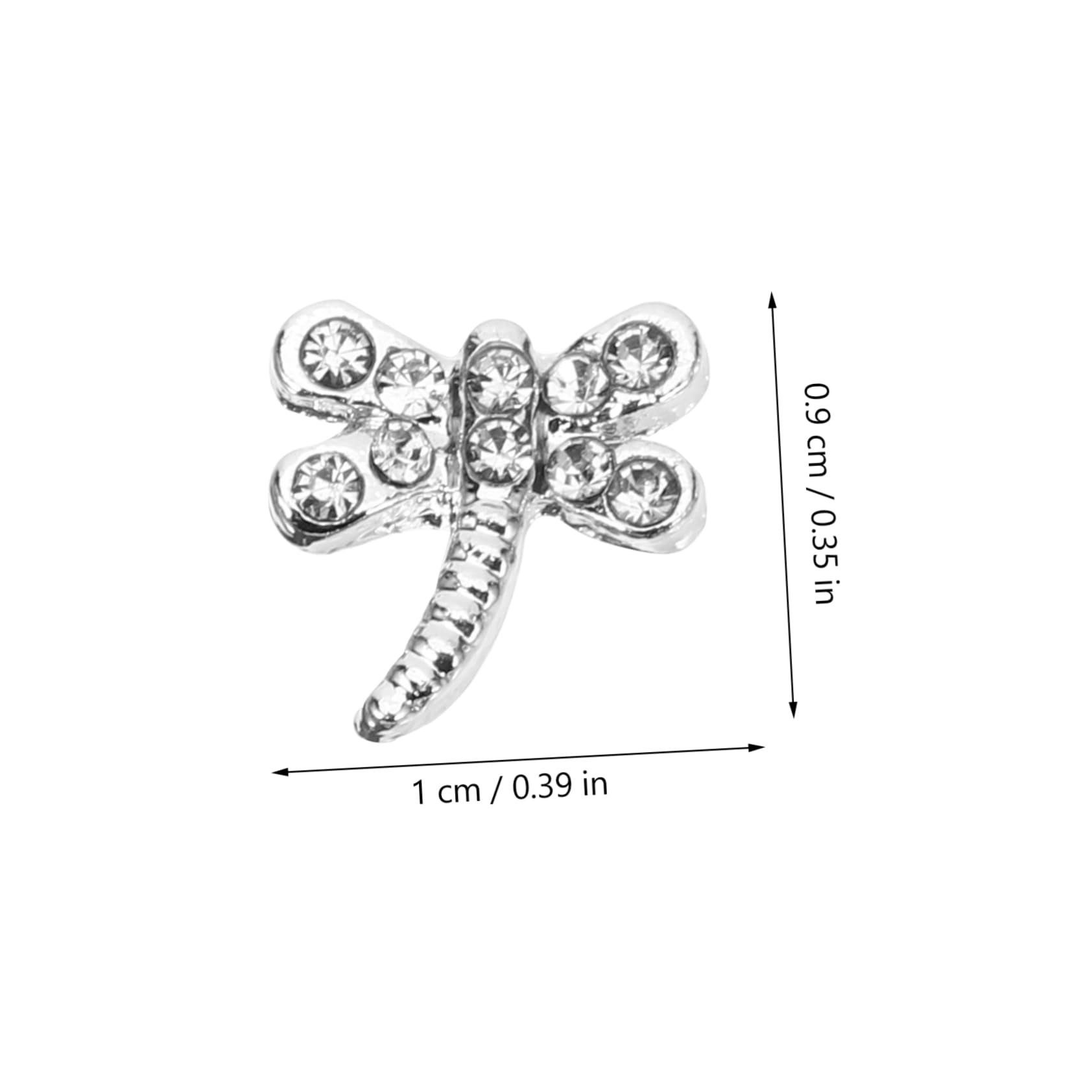 VALICLUD 5 set Adesivi Per Manicure In Lega Per Unghie Libellule Gemme Strass Punte Per Manicure Decorazione Per Ciondoli In Argento 20 pezzi*5