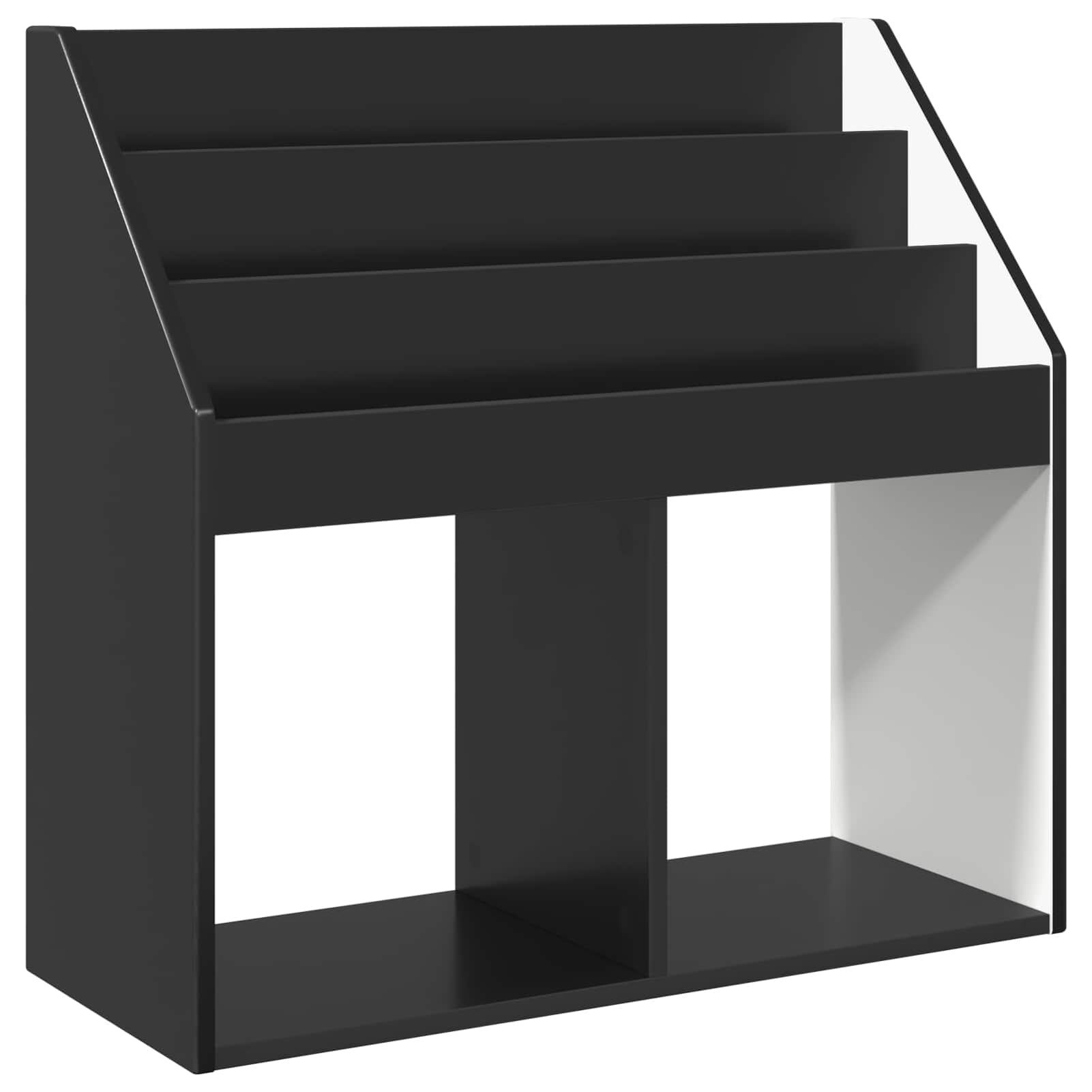 Gecheer Kinderregal Schwarz 72,5 x 29,5 x 69 cm Holzwerkstoff, Spielzeugregal Aufbewahrungsschrank Aufbewahrungsbox für Kinderzimmer Spielzimmer892380
