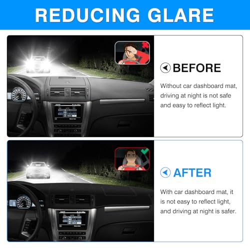 Image of Autorder Dashboard Cover Mat for 2006-2009 Ford Fusion /Mercury Milan Accessories Dash Cover Upgrade Flannel Dash Mat Sunshade Glare UV Rays Protector