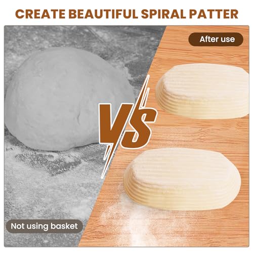 Kikcoin 6 Pack Banneton Bread Proofing Basket, 5 Inch Mini Banneton Basket - image 4