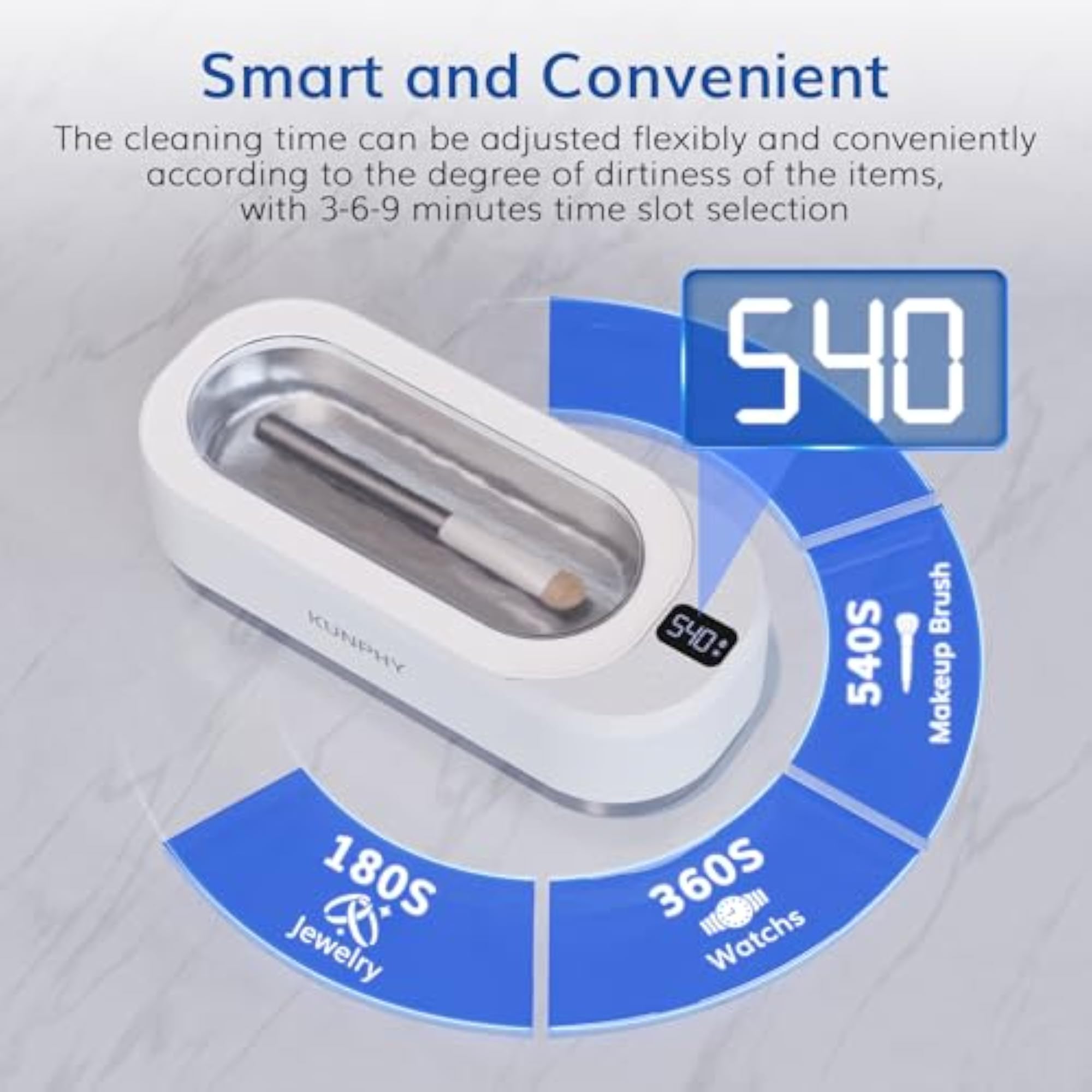 Upgraded Ultrasonic Jewelry Cleaner with 50ml Solution