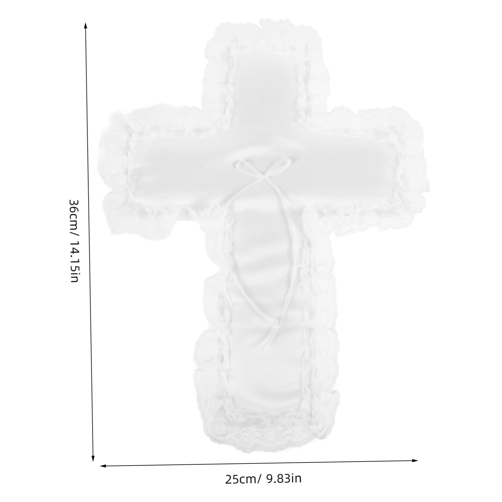 Toddmomy Cross Shape Ring Pillow Elegant Wedding Ring Cushion for Engagement Proposals Lightweight Portable Versatile Use Ceremonies Intricate Detailing for Romantic Touch