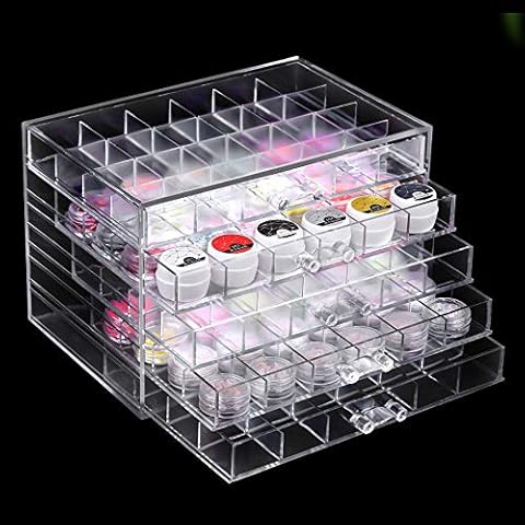 5 Tier Nail Art Decoration Organiser 120 Lattice Clear Acrylic Nail Jewellery Accessories Storage Case Holder Shelves Display Rack Stand for Painted Glue,Brushed Glue,Carving Glue (5 Tier 120 Lattice) Cover