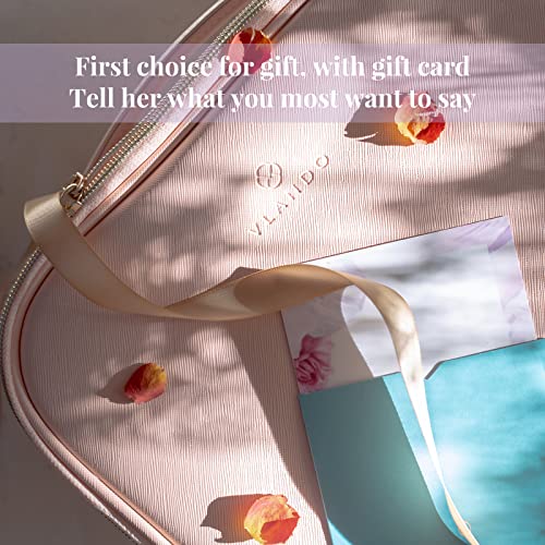 Vlando Cosmetics Bag,Leather Travel Makeup Train Case - Make Up Cosmetic Case Organizer Portable Artist Storage Bag With Adjustable Dividers For Cosmetics Makeup Brushes Toiletry Digital Accessories Pink #TOP1