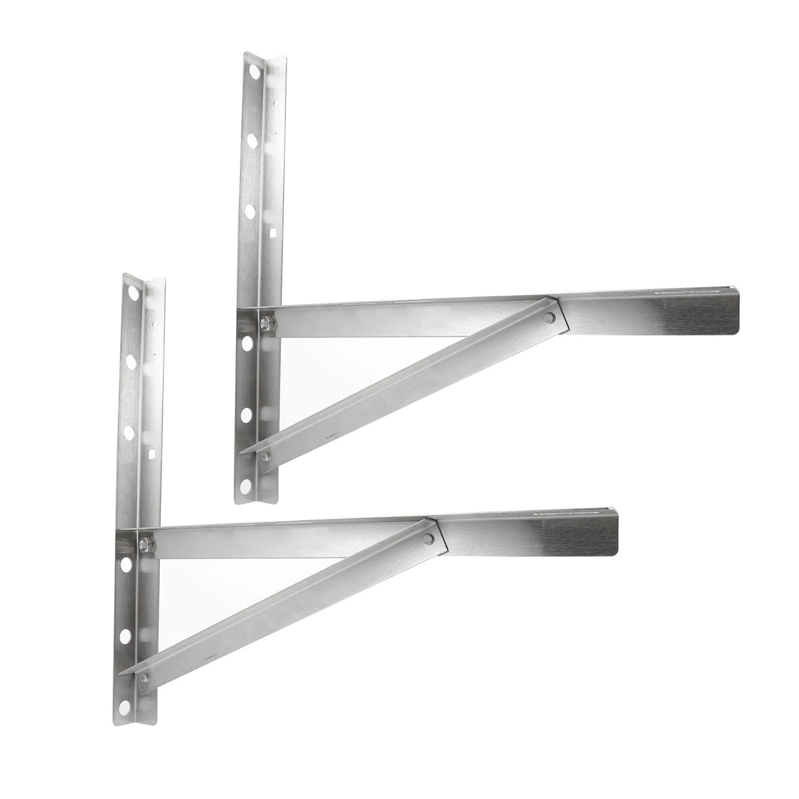 IEOWY 2Pcs Air Conditioner Bracket Stainless Steel 1-1.5p Folding Support for Window Wall Mounting Anti-Dropping Fence Design Smooth