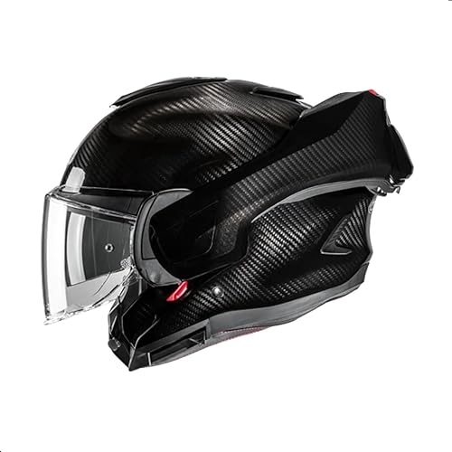 Miniatura 2 de HJC F100 Casco modular sólido de carbono para motocicleta con visera HJ-45 Pinlock, aprobado por DOT (carbono, XL)