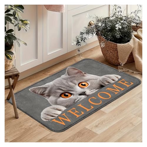 Tapis gris chaton mignon pour protéger le sol des chaussures - 5