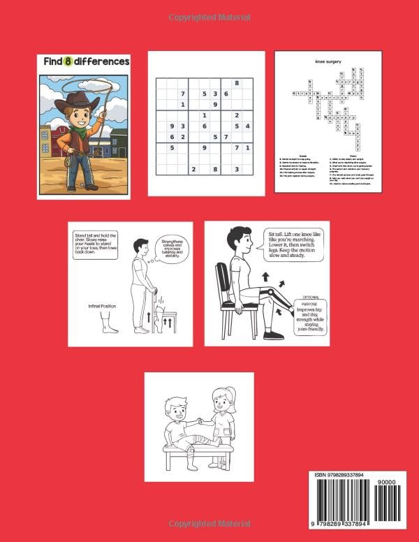Knee Surgery Activity Book: Funny Gift and support stories Through Knee Replacement Recovery ( Games , coloring , puzzles and stories and cross word , mazes....) image 3