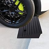 Bordsteinrampe Auffahrrampen 2 Stück Gummi Bordsteinkanten-Rampe, Rampen gegen Hindernisse für Rollstuhl Auto Fahrzeug Wohnwagen Roller Fahrrad Skateboard Motorrad Kinder Hund 48.7 x 24 x 10cm