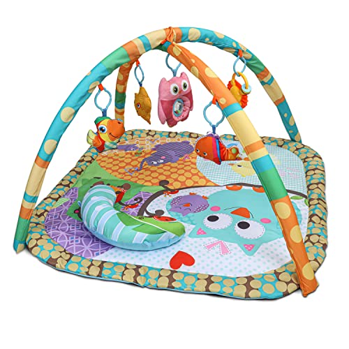 Image of Baybee Play Gym & Rocker for Babies | Portable Baby Playing Mat for New Born with Hanging Toys, Music & Lights | Indoor Activity Play Gym for Babies 0 to 12 Months (Assorted I)