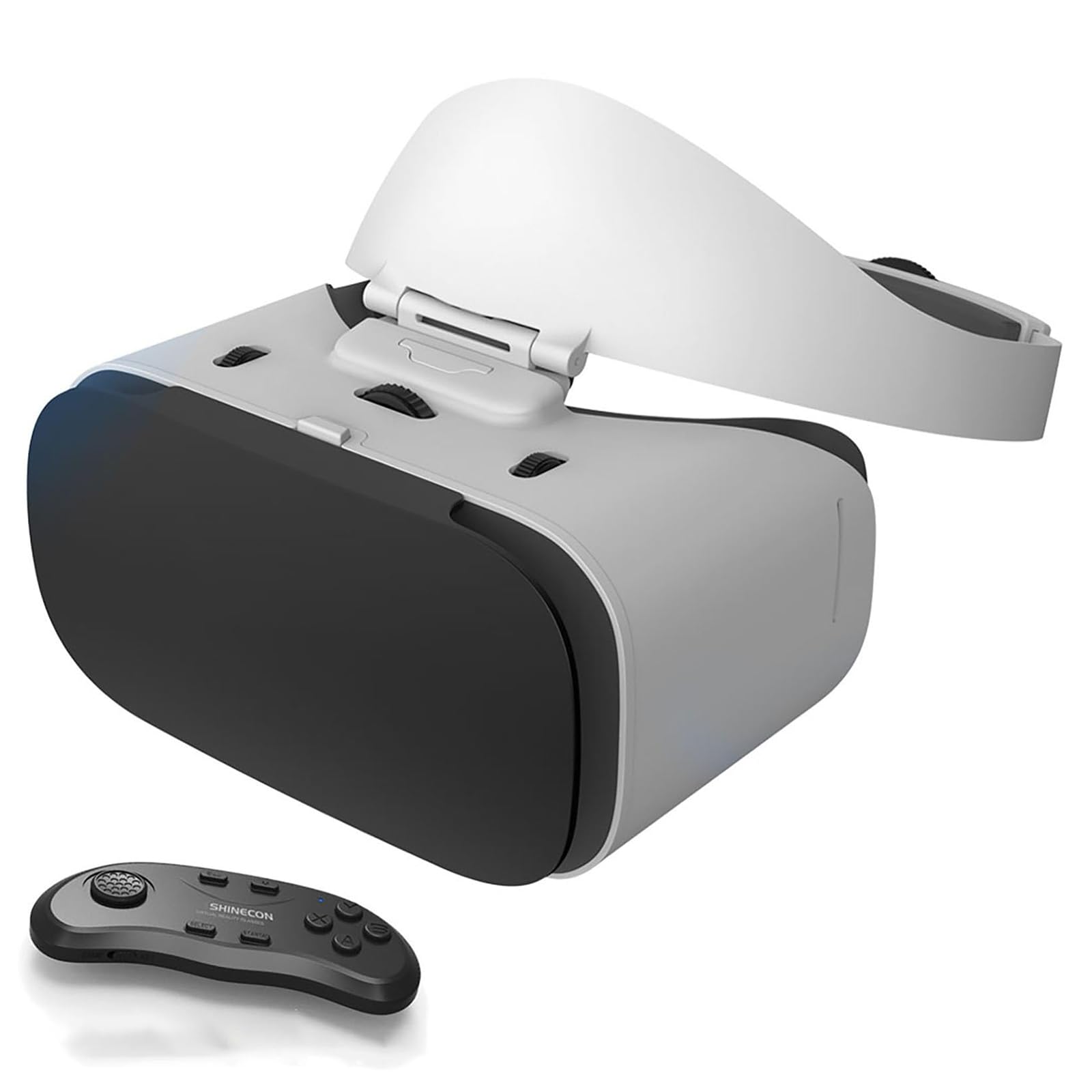 Visore VR con Controller, Occhiali VR 3D Compatibili con Schermi 4,7-7,0 Pollici, Occhiali per Realtà Virtuale, Distanza Interpupillare Regolabile per Guardare Film E Videogiochi,B01 Handle