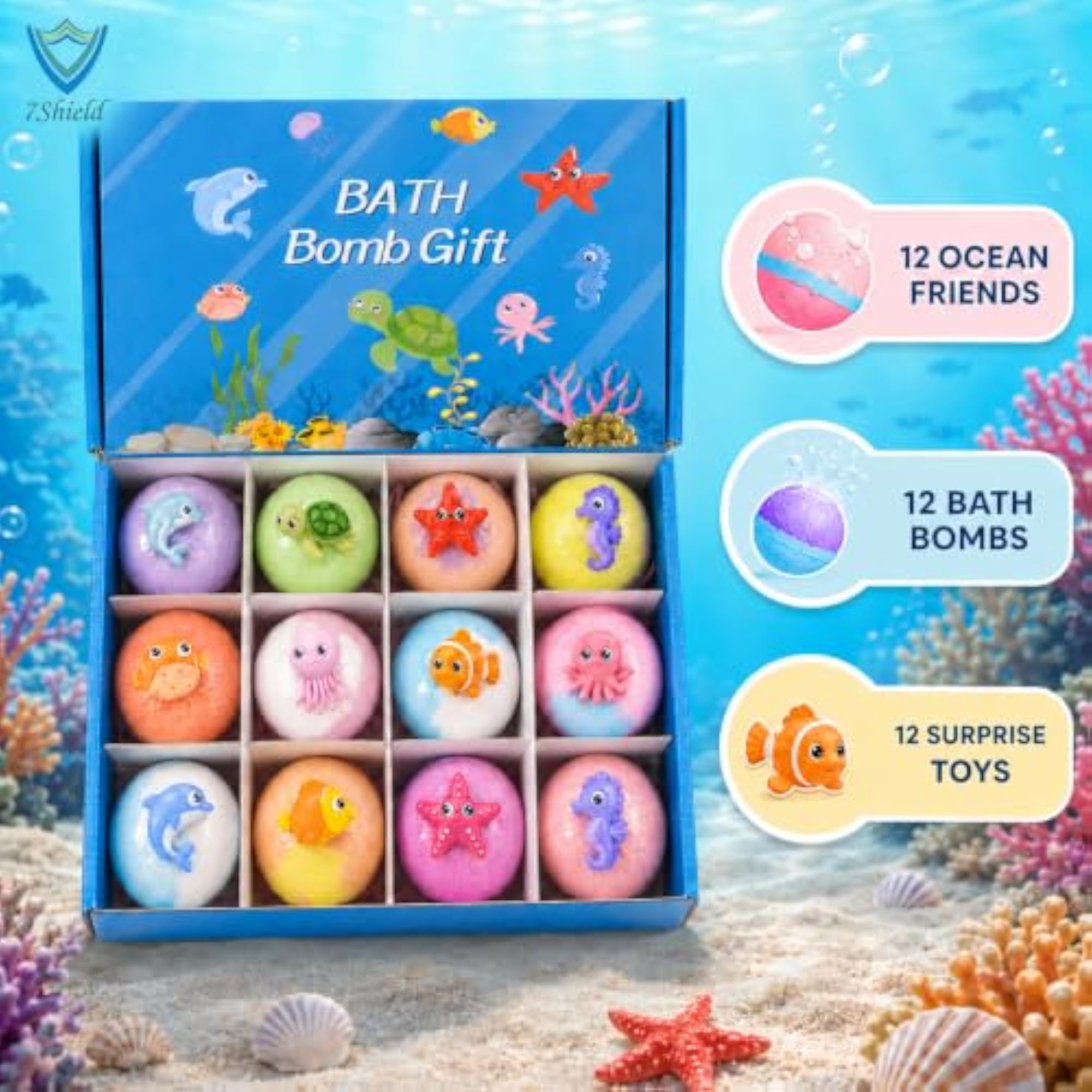 Kids Bath Bombs with Surprise Toy Inside, Fizzy Bath Bombs for Fun