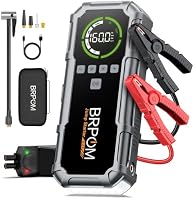 BRPOM Starthilfe Powerbank 8000A, Auto Starthilfe mit Kompressor 160PSI, 26800mAh Batteriestarter für alle Benzinmotoren und bis 12,0L Dieselmotoren, LED-Licht und Powerbank