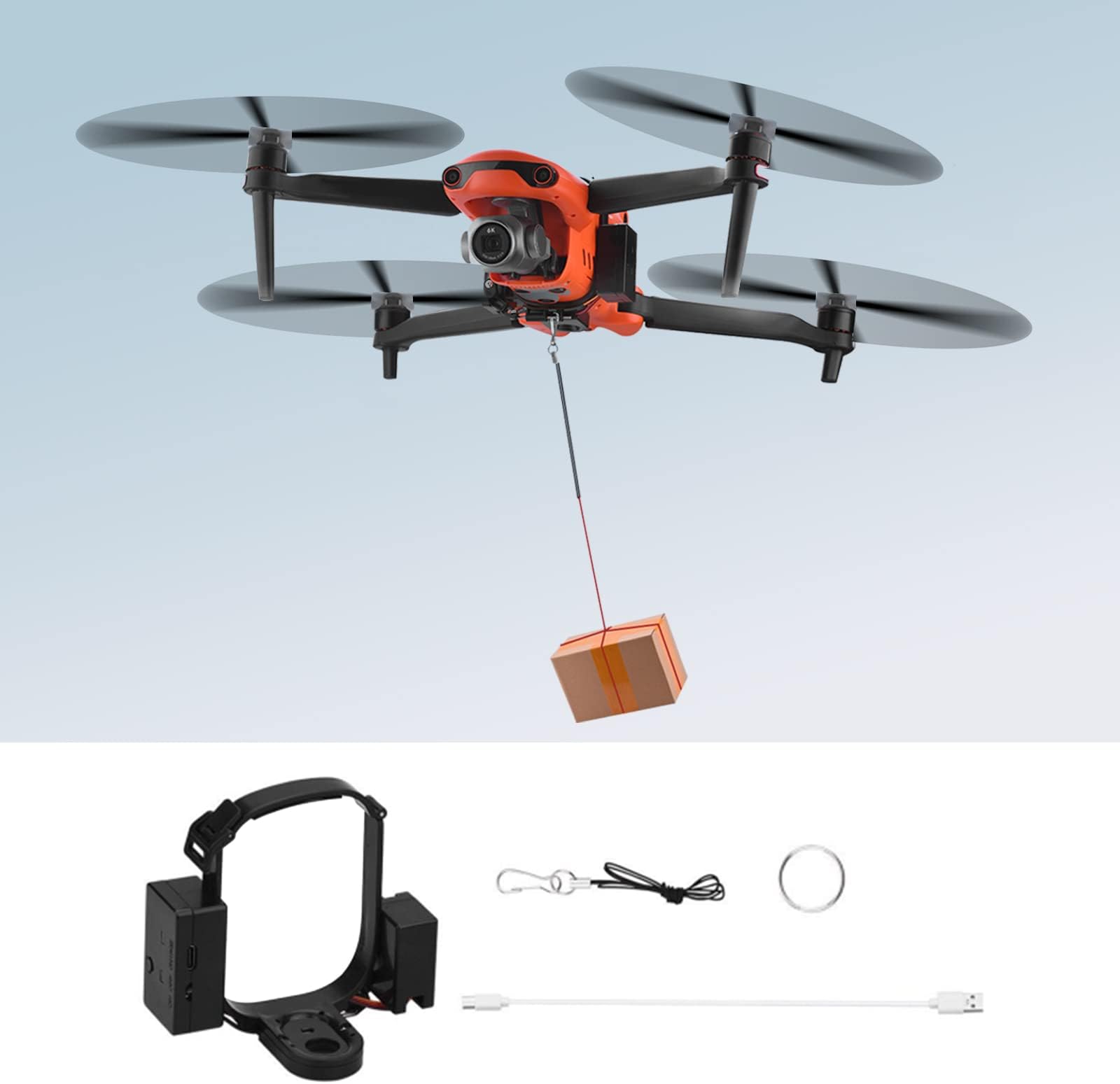 O'woda Payload Drone Delivery for Autel EVO II, Airdrop Clip Transport Device Drone Fishing for Wedding Bait Search & Rescue Tool Compatible with Autel EVO II/EVO II Pro Accessories