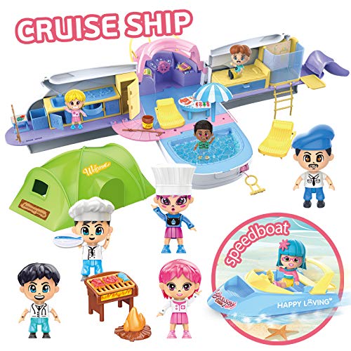 Toyssa Cruise Ship Pretend Play Toys Yacht Playset with Figures and Accessories Christmas Xmas Gift for 3 4 5 6 7 Yeas Old Girls - Thumbnail 2