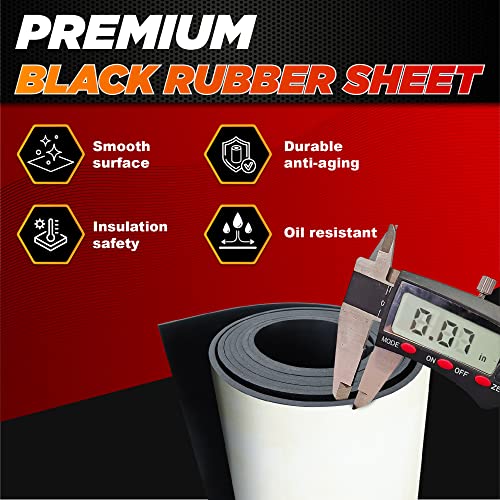 PAMAZY Neoprene Rubber Sheet Roll 1/16" Thick x 8" Wide x 5Ft Long with