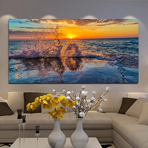 Póster de olas de mar dsdsgog arte de pared grande para decorar el cabecero de dormitorio
