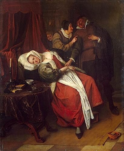 Peinture à l'huile Jan Steen affiche en toile 60x90cm pour déco chambre