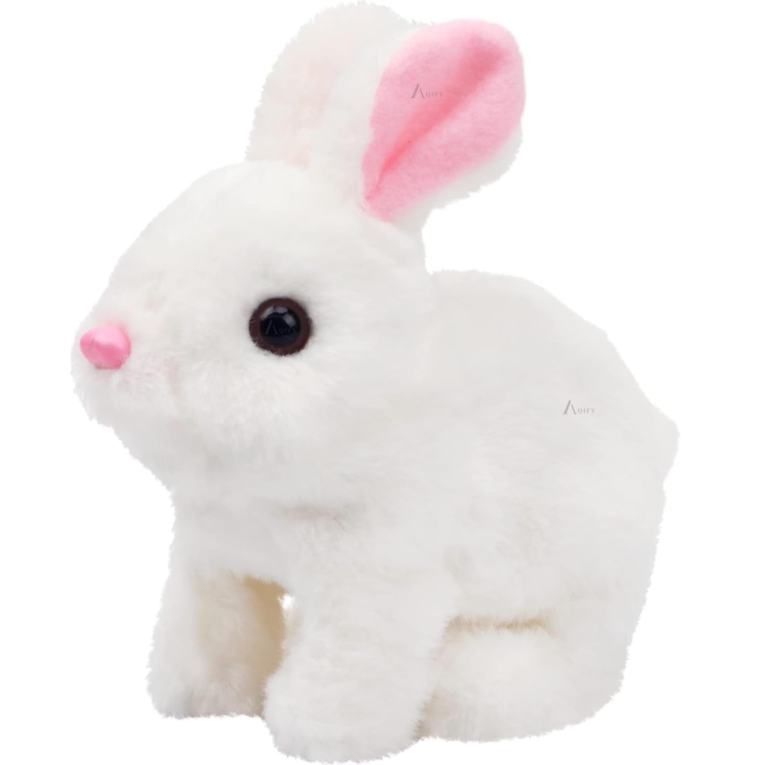 Hopping Walking Bunny Toy with Sound | Interactive Jumping Rabbit with Wiggling Ears, Twitching Nose & Mouth | Educational Plush Bunny Toy for Babies & Kids