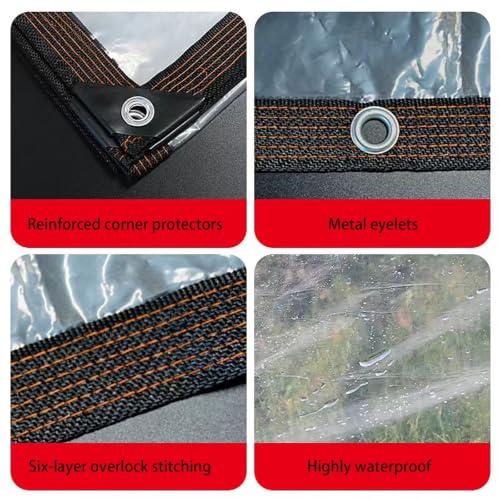 Cortina de lona transparente impermeable y resistente con ojales 8