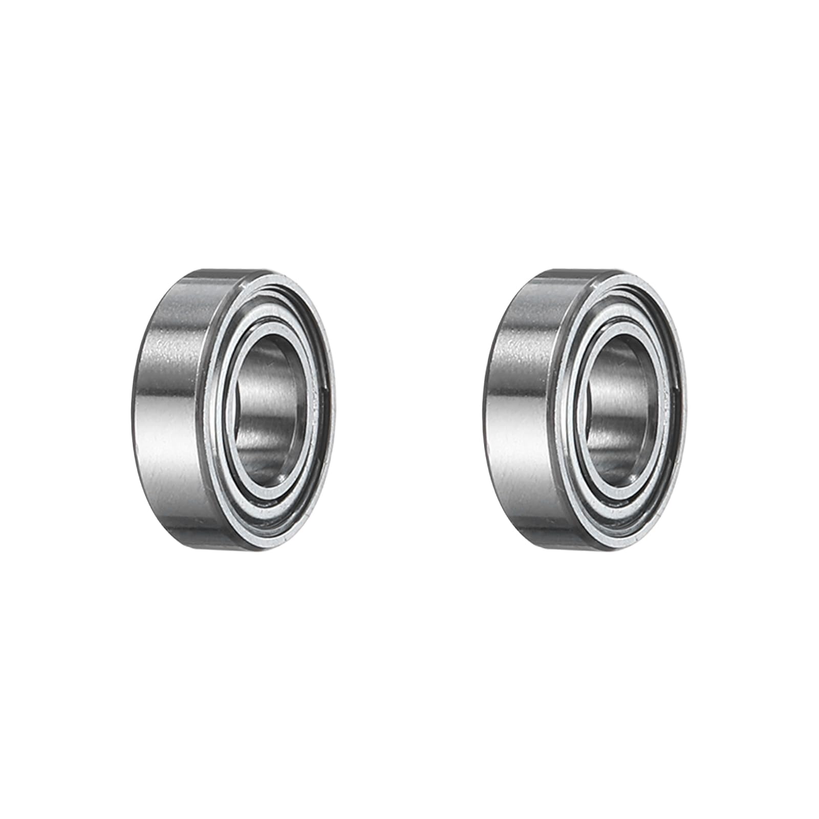 uxcell MR105ZZ Deep Groove Ball Bearing, 2pcs 5 mm x 10 mm x 3 Mm(ID x OD x T) Chrome Steel Z2 Double Steel Sealed Bearing, Silver