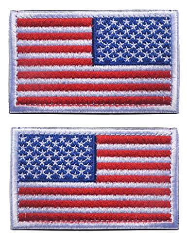 AliPlus 2PCS America Flag Patches Morale Pacth Hook and Loop