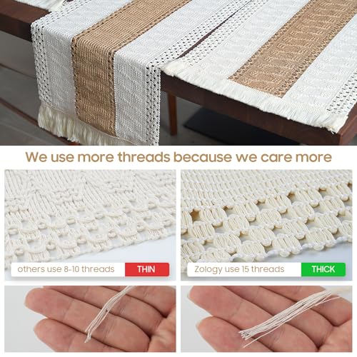 Placemats Set of 4,Natural Round Placemats with Table Runner & Napkin Rings by Zology - Used condition - Image 6