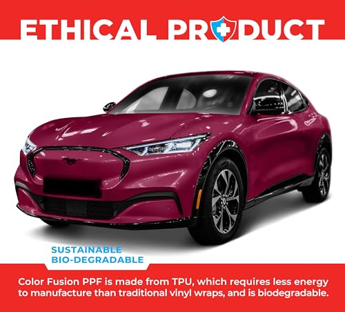 Image of ColorFusion PPF by VViViD, Gloss Dark Star Ruby Magenta Dry Apply PPF Vinyl Car Wrap Roll 6ft x 5ft