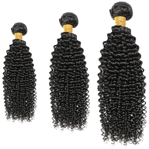 Cheveux humains bouclés birmans noirs lot de 3 trames pour en finir avec le manque de volume
