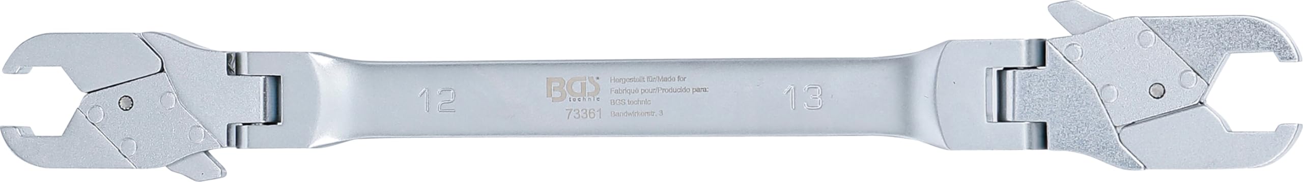 BGS 73361 | Llave para tubos de freno con función de carraca | 12 x 13 mm