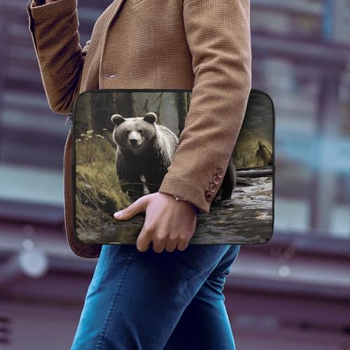 Funda para laptop 17 pulgadas Mother Bear And Her maletín resistente al agua negro para MacBook 6