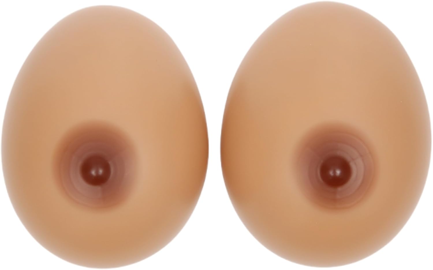 Teardrop Fake Boobs, Self-Adhesive Silicone Breast Forms Bra Pad Enhancers for Crossdresser Transgenders Brown,HH Cup