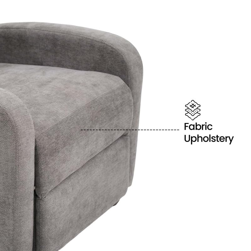Image of Royaloak Nelson Fabric Recliner 1S with High Backrest, Pocket Springs & Heavy Duty Metal Support, Sleek Armrests, and Sturdy Footrest, Comfortable Lounge Chair for Living Room
