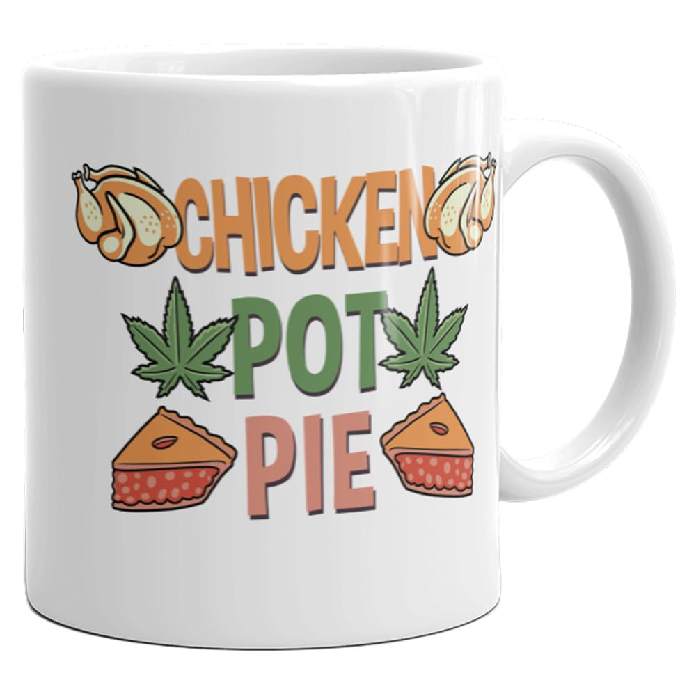 FUNKY CLUB Chicken Pot Pie My Three Favorite Things Mug Funny 420 Food Munchies Stoner Printed Coffee and Tea Ceramic Mug- 320 ML Ceramic Coffee Mug 6978