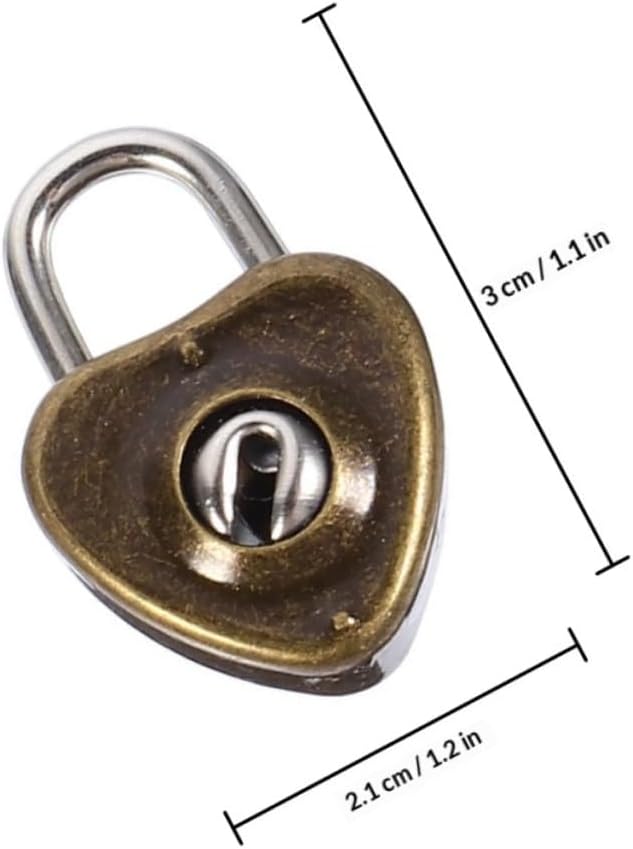 NUOBESTY 300pcs Retro Heart Shaped Padlocks with Keys, Archaize Style Mini Heart Hanging Locks for Jewelry Boxes and Luggage, Antique Couple Love Keyed Padlocks