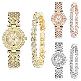 Cdybox - Juego de 6 relojes de pulsera para mujer, diseño de diamantes