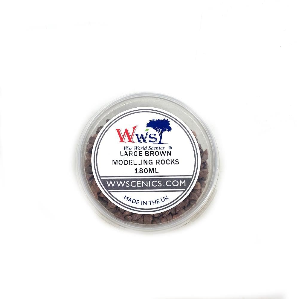 WWScenics Large Brown Modelling Rocks 2-5mm | 180ml Tub | Wargame Scenery & Basing Material