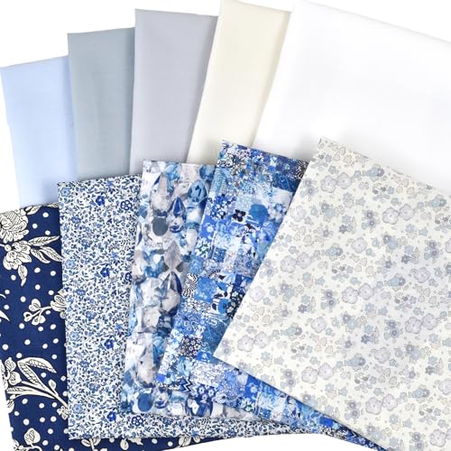 リバティプリント タナローン 無地 カットクロス 10枚 セット 国産 リバティ・ファブリックス 生地 (ブルー)のサムネイル