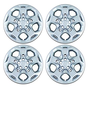 Set of 4 Silver 17 Inch Ford Fusion 5 Spoke Hubcap Wheel Covers w/ Push On Retention System - Aftermarket: IWC457/17S